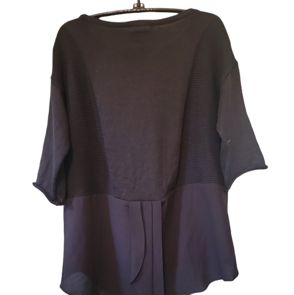 Nicole by Nicole Miller Black Studed High Low Boho Pullover Sz Small - Picture 2 of 5